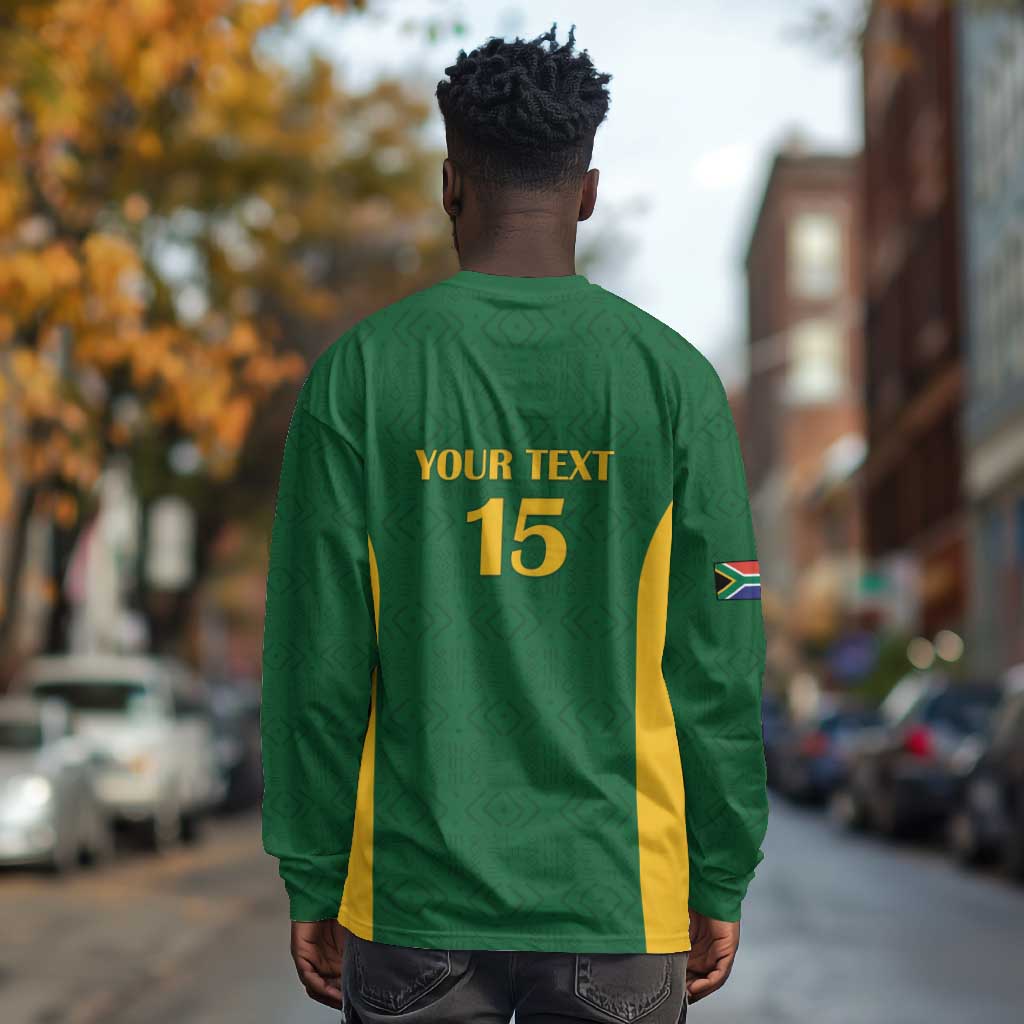 South Africa Hockey Custom Long Sleeve Shirt Come On Ama Stokke Stokke - African Pride