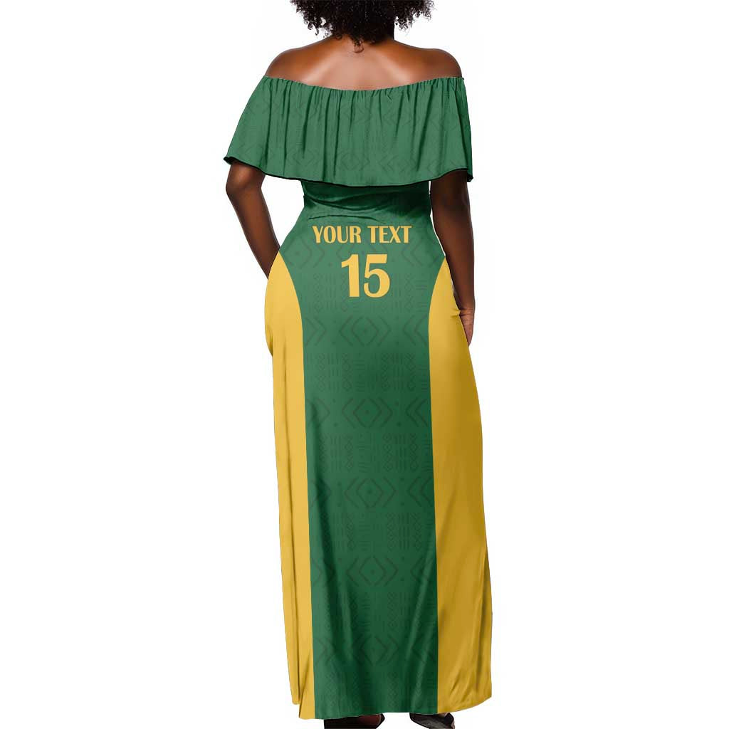 South Africa Hockey Custom Off Shoulder Maxi Dress Come On Ama Stokke Stokke - African Pride