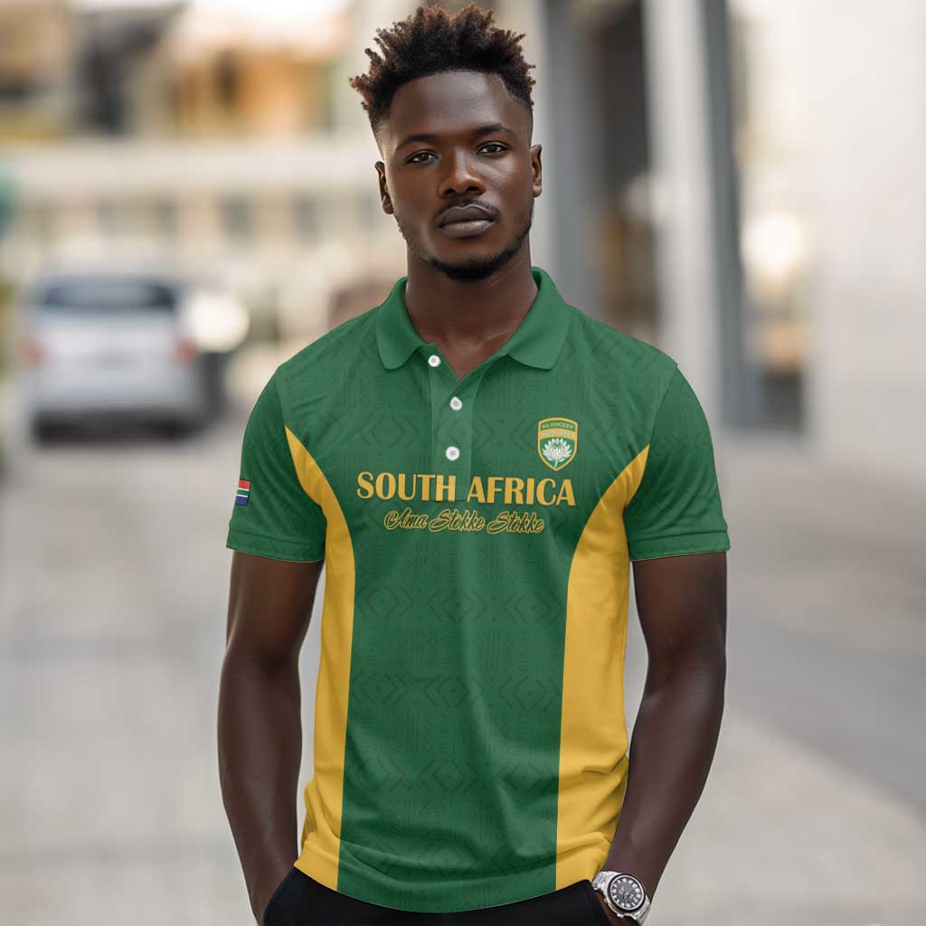 South Africa Hockey Custom Polo Shirt Come On Ama Stokke Stokke - African Pride