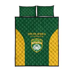 South Africa Hockey Quilt Bed Set Come On Ama Stokke Stokke - African Pride