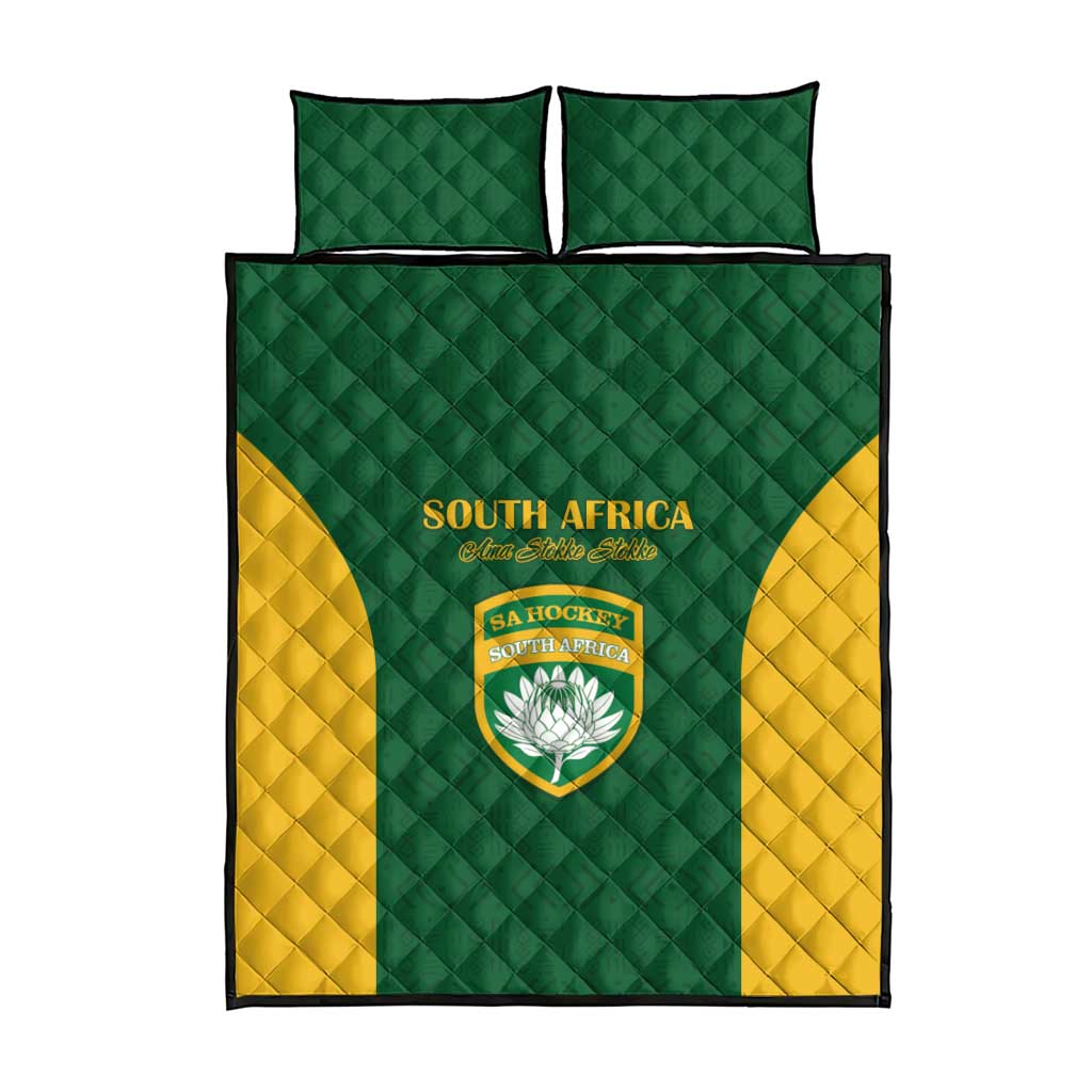 South Africa Hockey Quilt Bed Set Come On Ama Stokke Stokke - African Pride