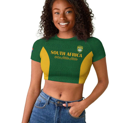 South Africa Hockey Custom Raglan Cropped T shirt Come On Ama Stokke Stokke - African Pride