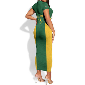 South Africa Hockey Custom Short Sleeve Bodycon Dress Come On Ama Stokke Stokke - African Pride