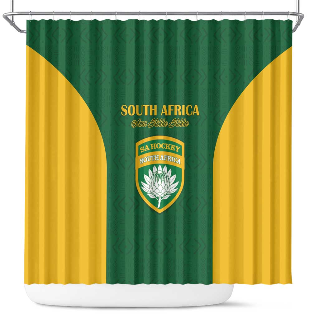 South Africa Hockey Shower Curtain Come On Ama Stokke Stokke - African Pride