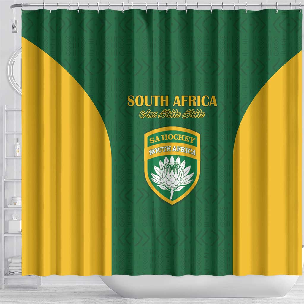 South Africa Hockey Shower Curtain Come On Ama Stokke Stokke - African Pride