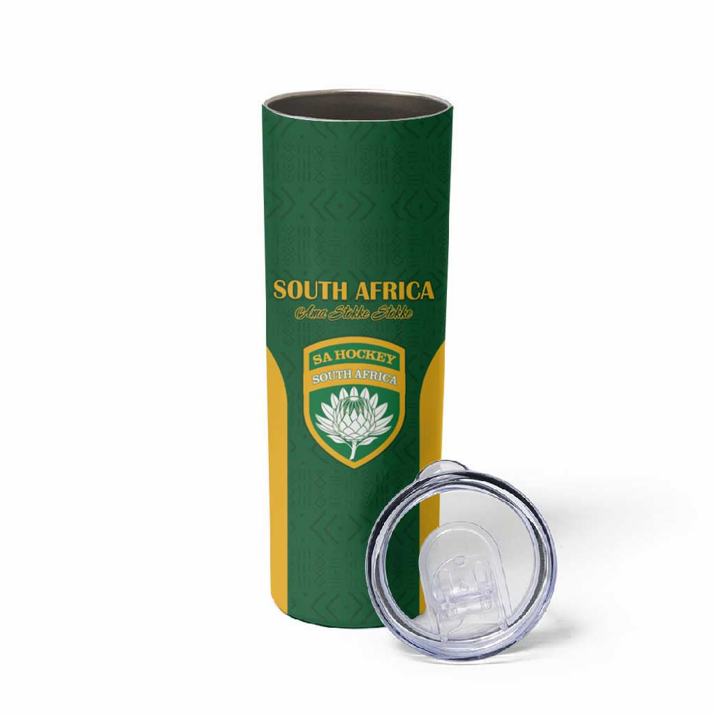 South Africa Hockey Custom Skinny Tumbler Come On Ama Stokke Stokke - African Pride