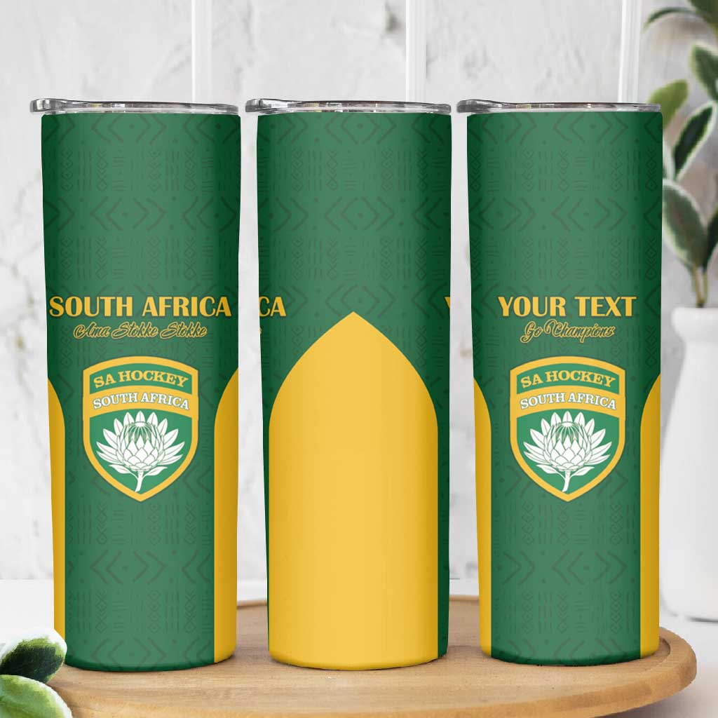 South Africa Hockey Custom Skinny Tumbler Come On Ama Stokke Stokke - African Pride