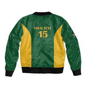 South Africa Hockey Custom Sleeve Zip Bomber Jacket Come On Ama Stokke Stokke - African Pride