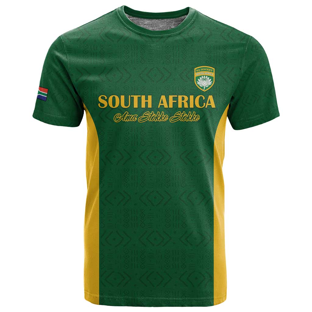 South Africa Hockey Custom T shirt Come On Ama Stokke Stokke - African Pride