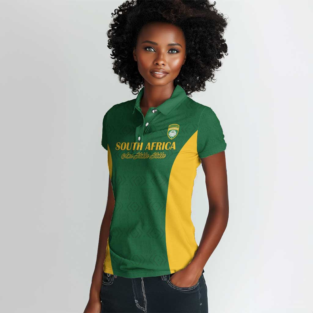 South Africa Hockey Custom Women Polo Shirt Come On Ama Stokke Stokke - African Pride