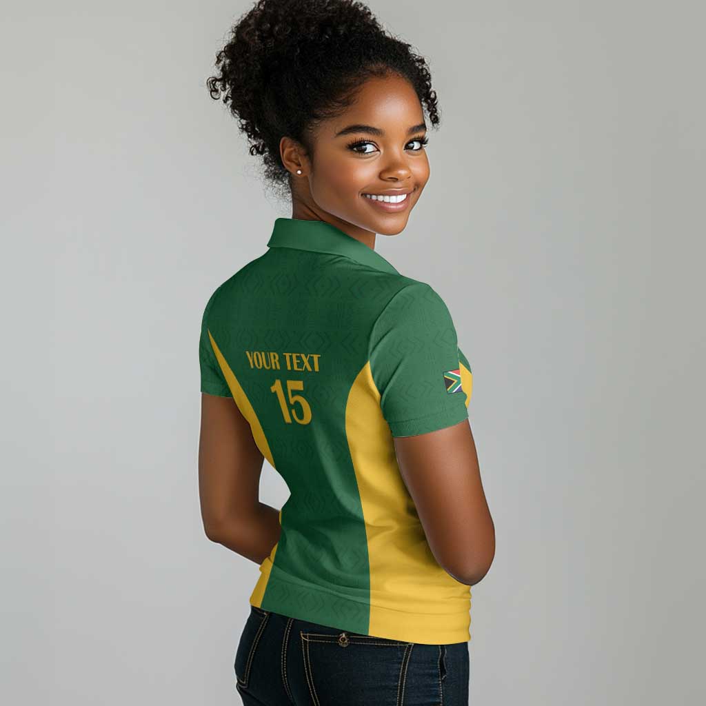South Africa Hockey Custom Women Polo Shirt Come On Ama Stokke Stokke - African Pride
