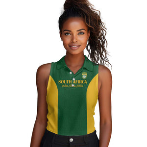 South Africa Hockey Custom Women Sleeveless Polo Shirt Come On Ama Stokke Stokke - African Pride
