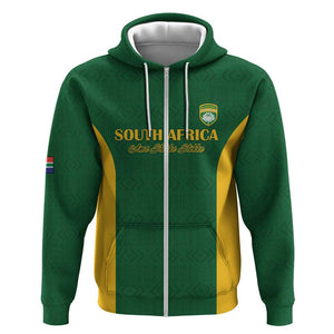 South Africa Hockey Custom Zip Hoodie Come On Ama Stokke Stokke - African Pride