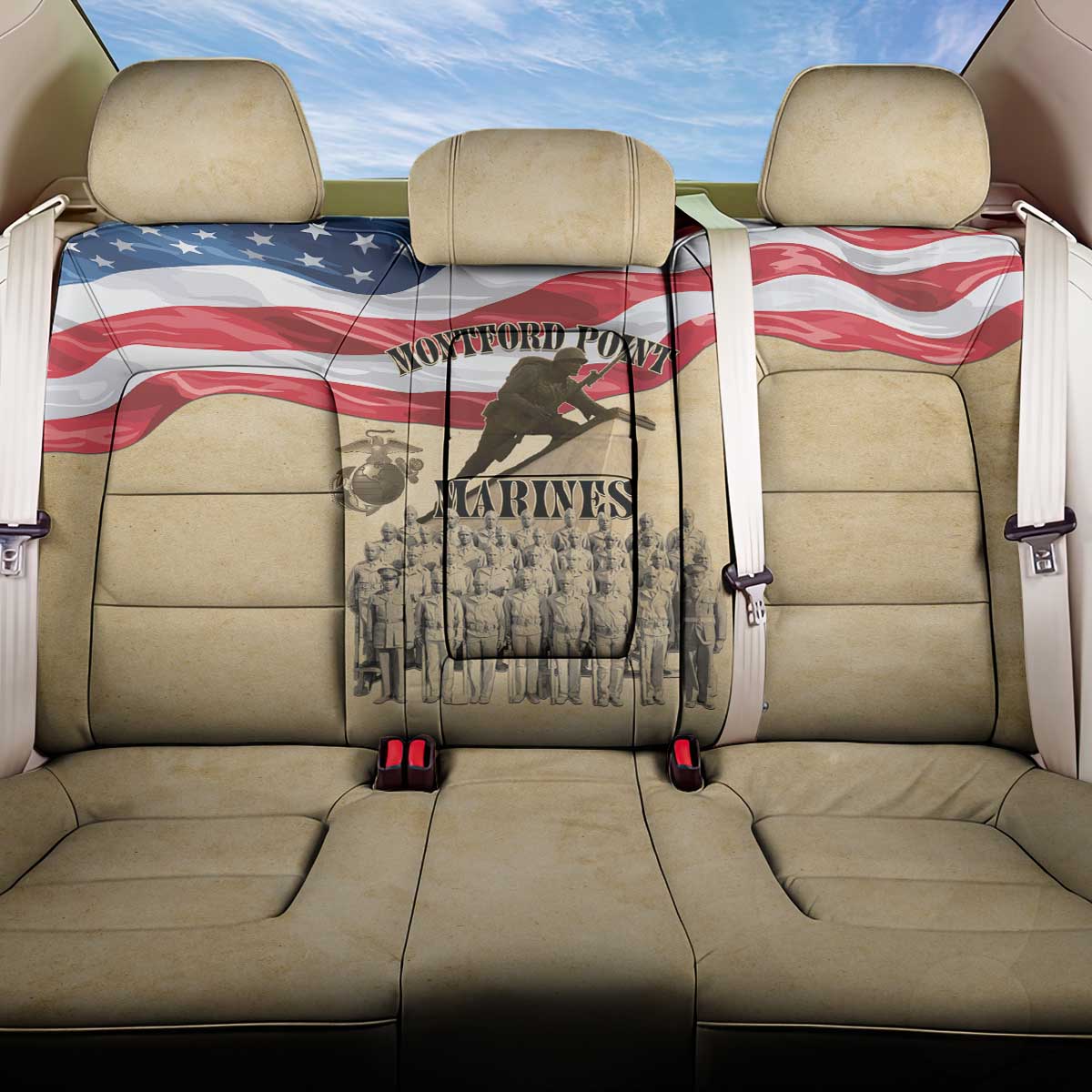 Montford Point Marines Legacy Back Car Seat Cover First Black U.S. Marines - African Pride
