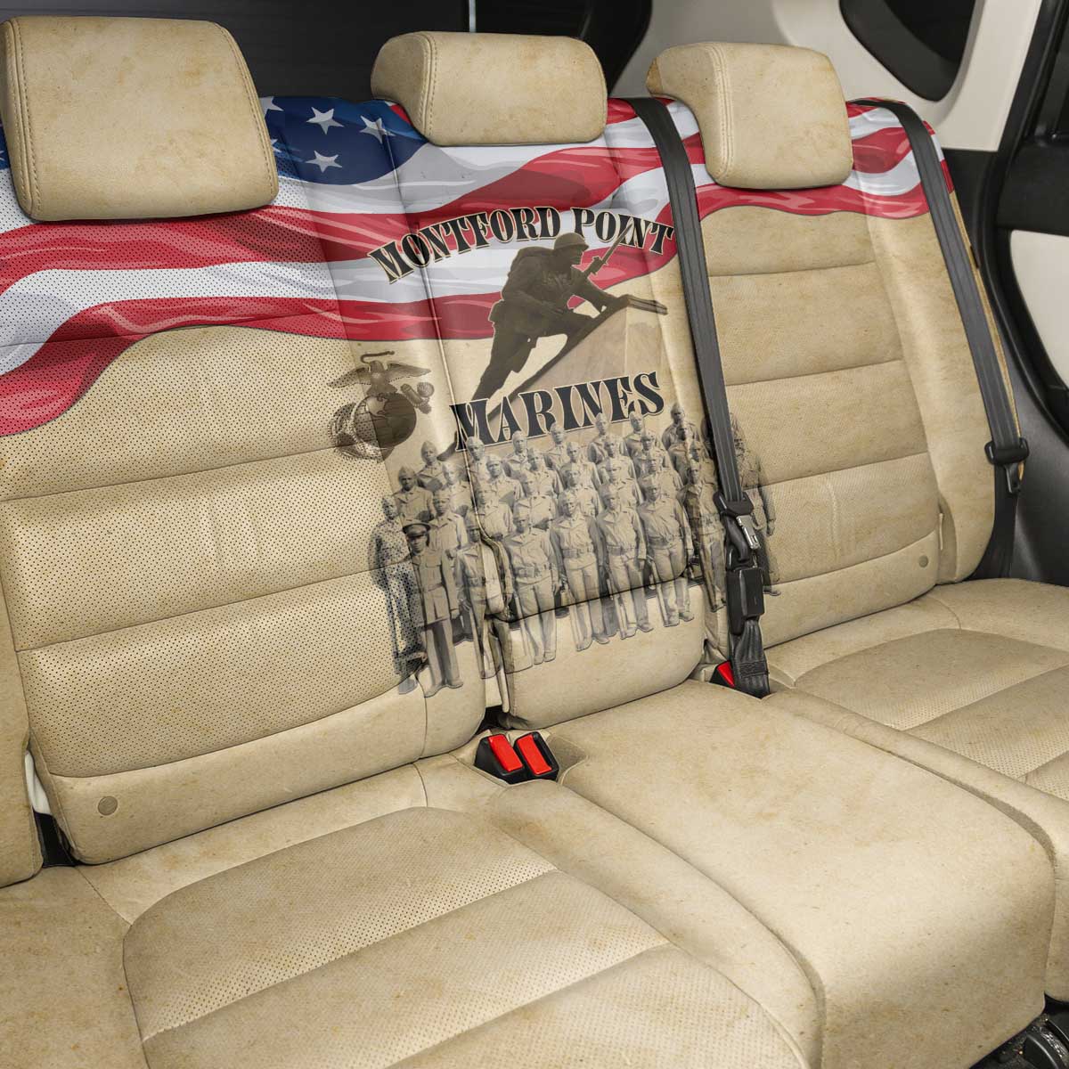 Montford Point Marines Legacy Back Car Seat Cover First Black U.S. Marines - African Pride