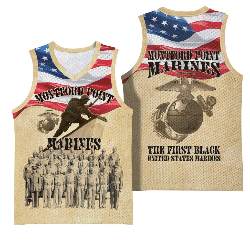 Montford Point Marines Legacy Basketball Jersey First Black U.S. Marines - African Pride