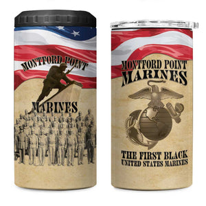 Montford Point Marines Legacy 4 in 1 Can Cooler Tumbler First Black U.S. Marines - African Pride