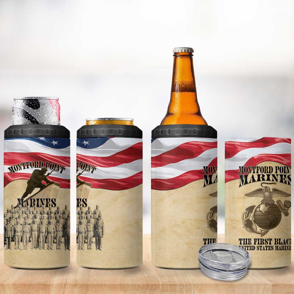 Montford Point Marines Legacy 4 in 1 Can Cooler Tumbler First Black U.S. Marines - African Pride