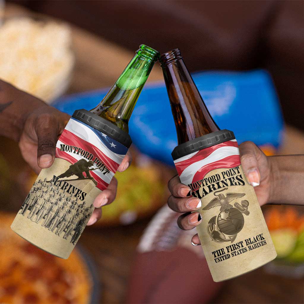 Montford Point Marines Legacy 4 in 1 Can Cooler Tumbler First Black U.S. Marines - African Pride