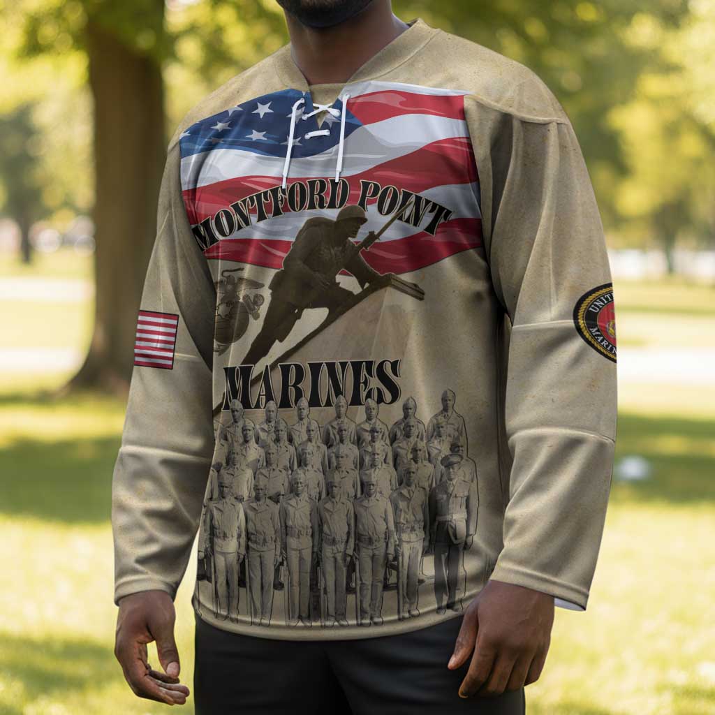Montford Point Marines 1942-1949 Hockey Jersey The First Black Marines