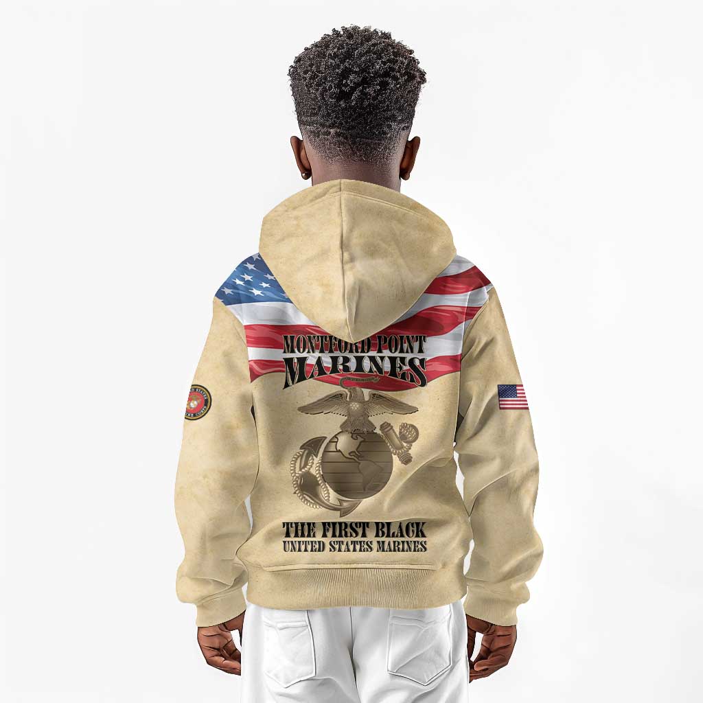 Montford Point Marines Legacy Kid Hoodie First Black U.S. Marines - African Pride