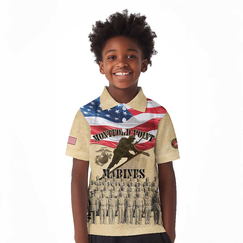 Montford Point Marines Legacy Kid Polo Shirt First Black U.S. Marines - African Pride
