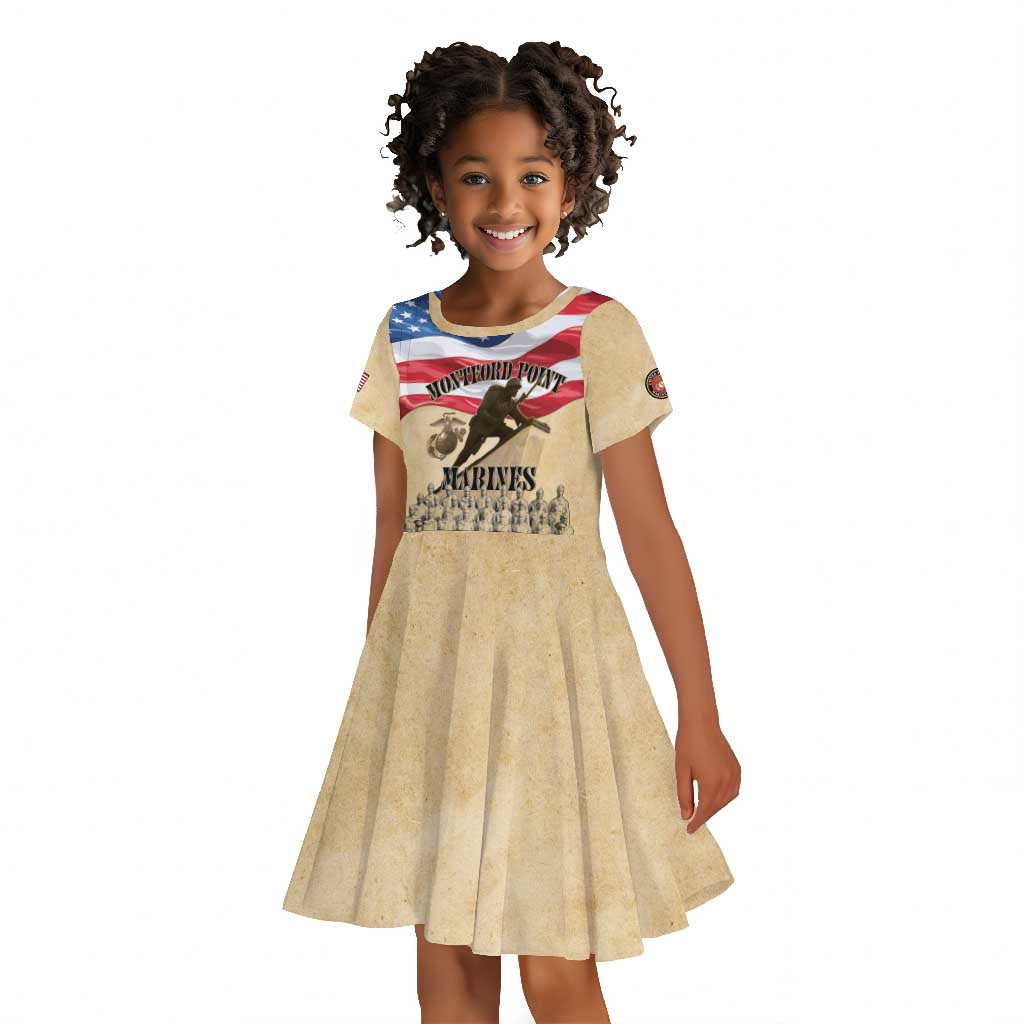 Montford Point Marines Legacy Kid Short Sleeve Dress First Black U.S. Marines - African Pride