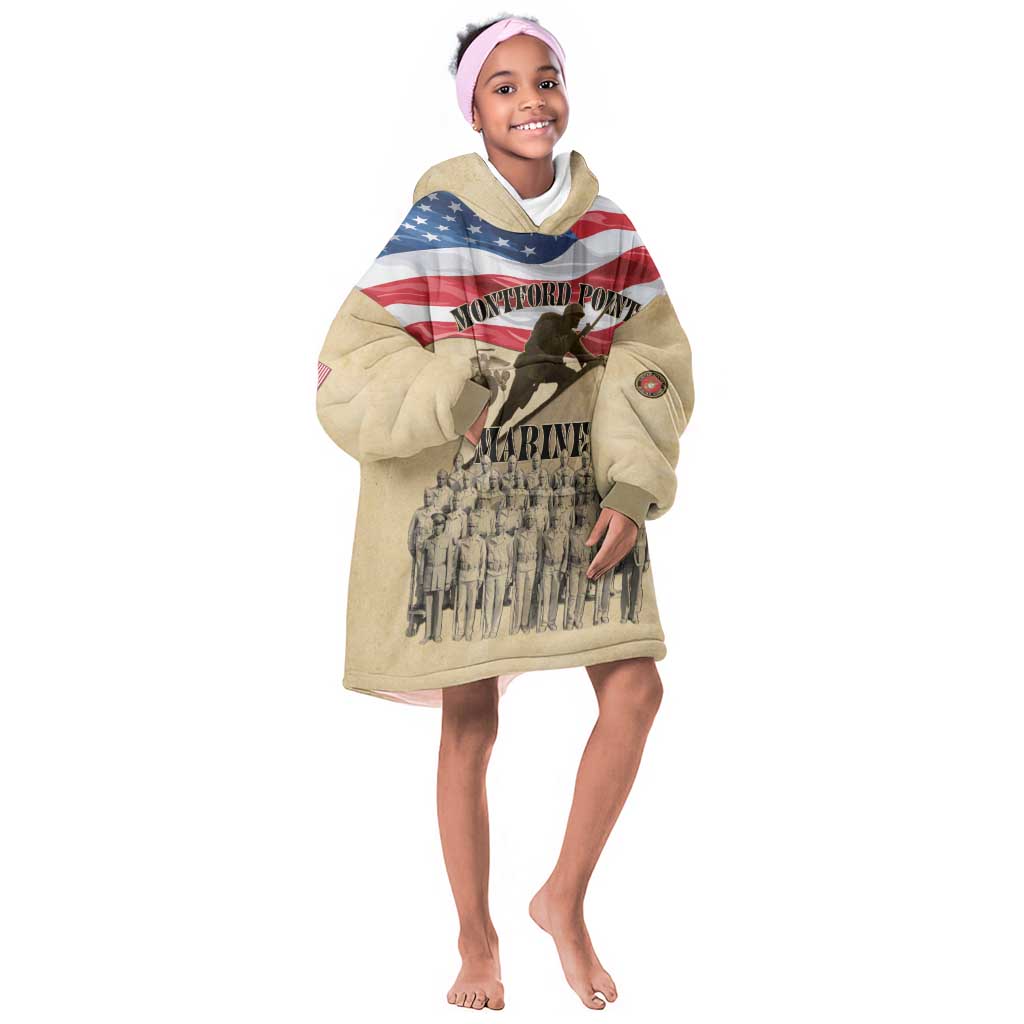 Montford Point Marines Legacy Kid Wearable Blanket Hoodie First Black U.S. Marines - African Pride