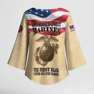 Montford Point Marines 1942-1949 Kimono Sleeve Blouse The First Black Marines