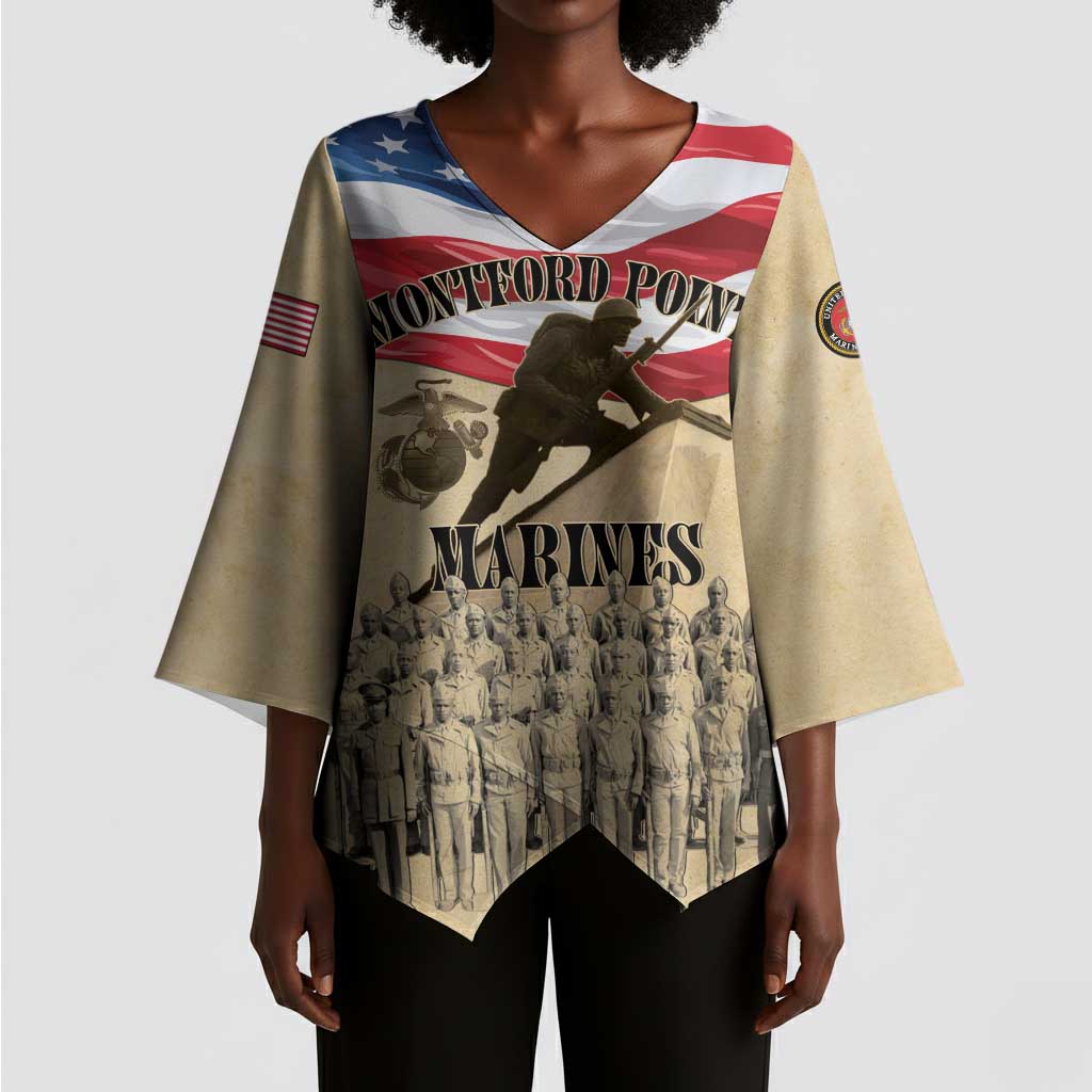 Montford Point Marines 1942-1949 Kimono Sleeve Blouse The First Black Marines