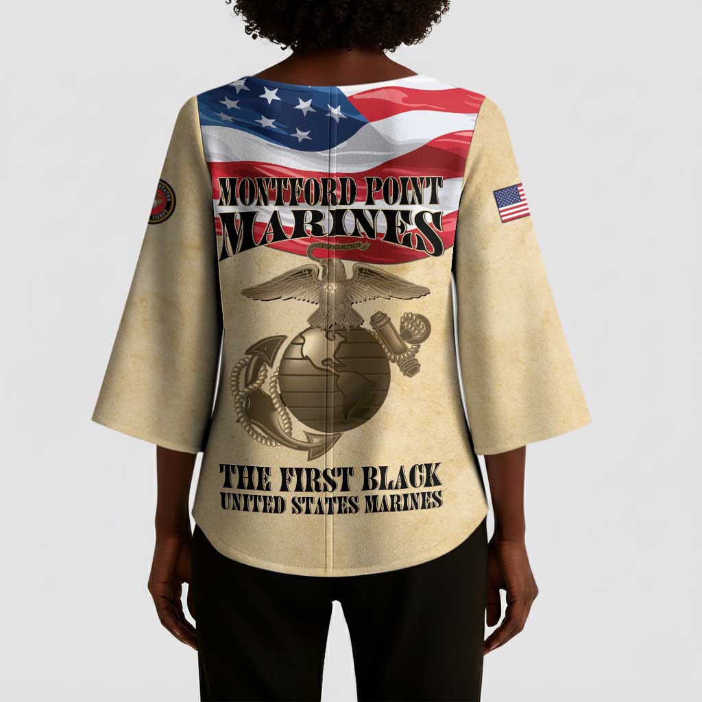 Montford Point Marines 1942-1949 Kimono Sleeve Blouse The First Black Marines