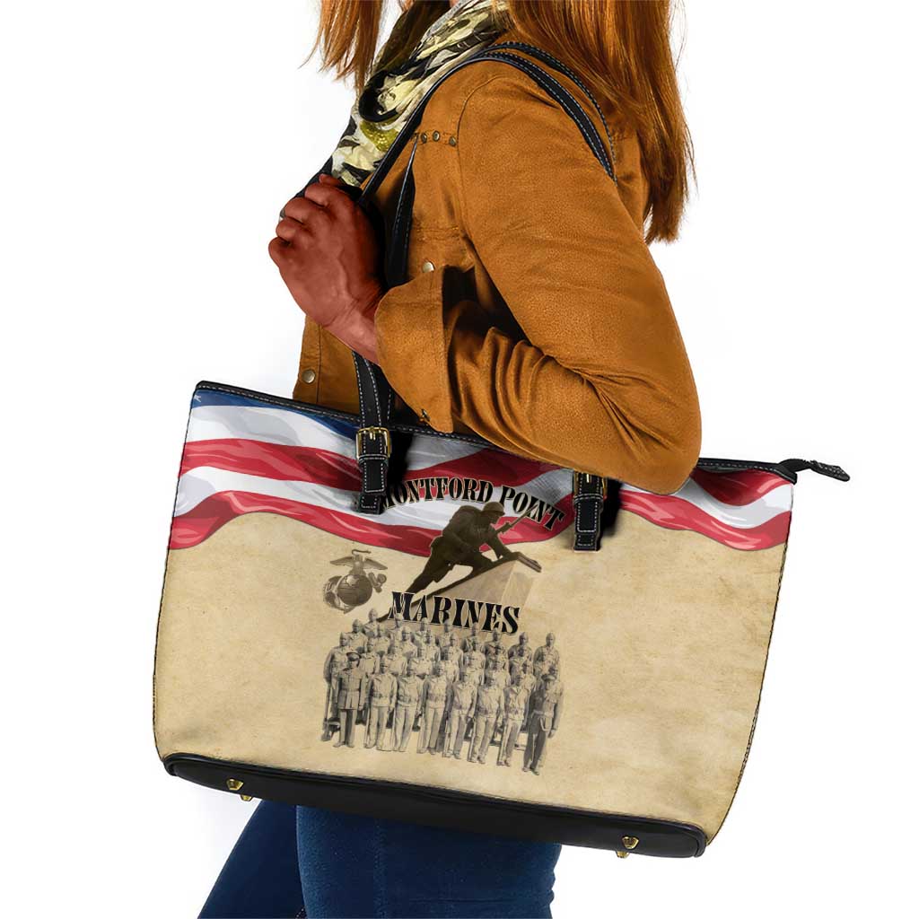 Montford Point Marines Legacy Leather Tote Bag First Black U.S. Marines - African Pride