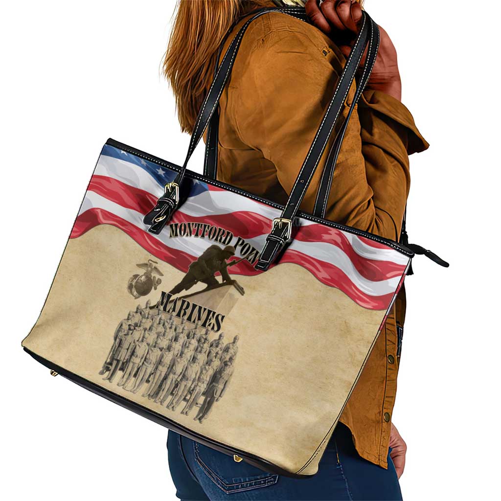 Montford Point Marines Legacy Leather Tote Bag First Black U.S. Marines - African Pride