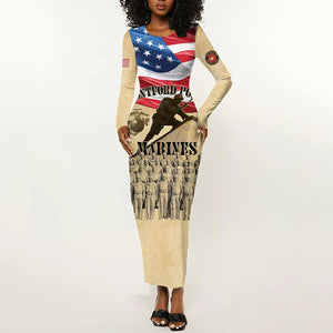 Montford Point Marines Legacy Long Sleeve Bodycon Dress First Black U.S. Marines - African Pride