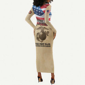 Montford Point Marines Legacy Long Sleeve Bodycon Dress First Black U.S. Marines - African Pride
