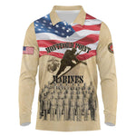 Montford Point Marines Legacy Long Sleeve Polo Shirt First Black U.S. Marines - African Pride