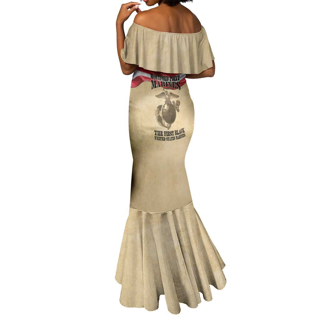 Montford Point Marines Legacy Mermaid Dress First Black U.S. Marines - African Pride