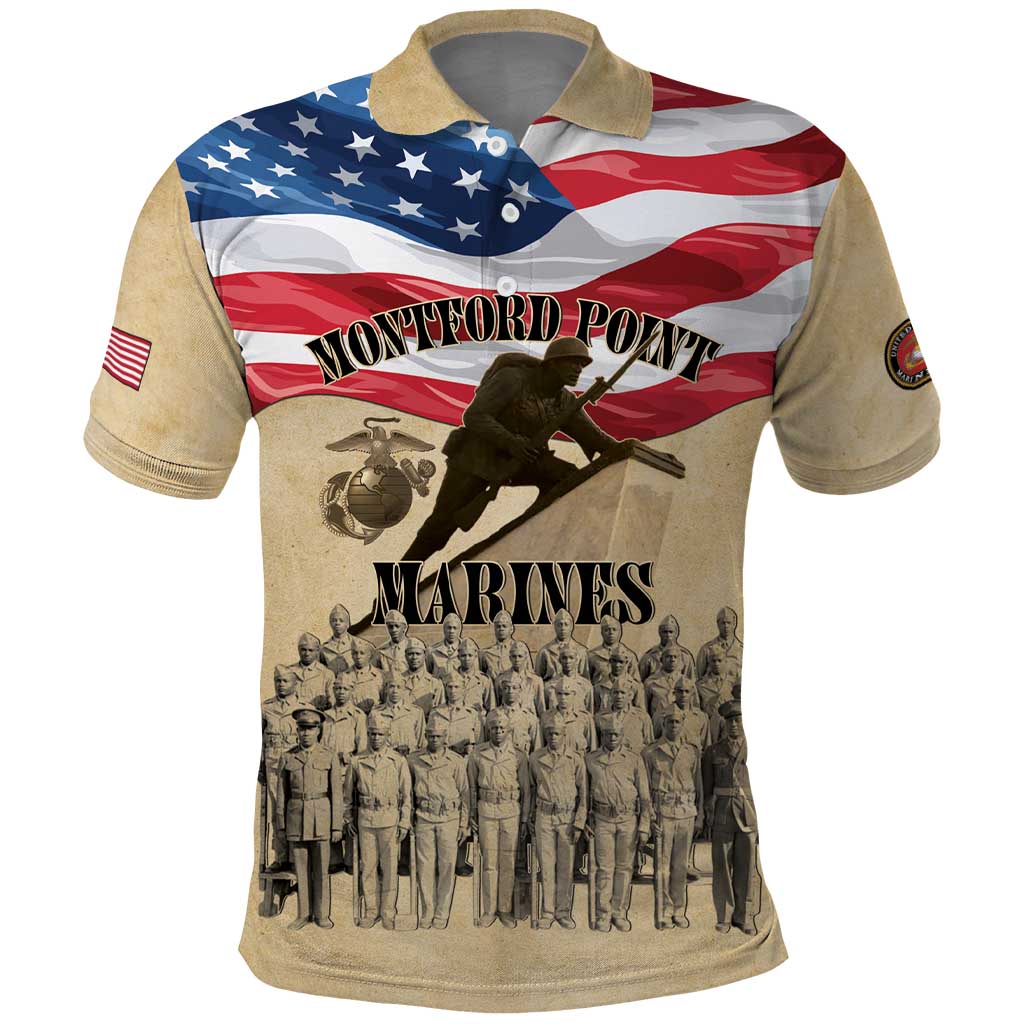 Montford Point Marines Legacy Polo Shirt First Black U.S. Marines - African Pride
