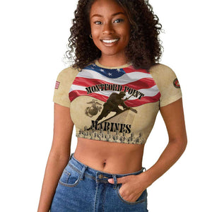 Montford Point Marines Legacy Raglan Cropped T shirt First Black U.S. Marines - African Pride
