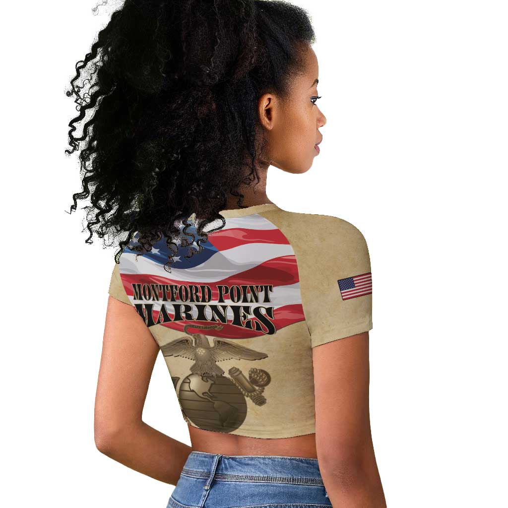 Montford Point Marines Legacy Raglan Cropped T shirt First Black U.S. Marines - African Pride