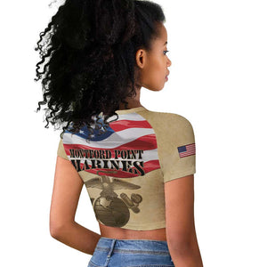 Montford Point Marines Legacy Raglan Cropped T shirt First Black U.S. Marines - African Pride