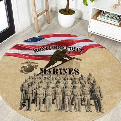 Montford Point Marines Legacy Round Carpet First Black U.S. Marines - African Pride