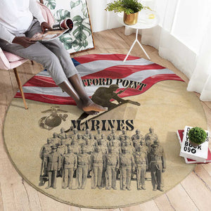 Montford Point Marines Legacy Round Carpet First Black U.S. Marines - African Pride