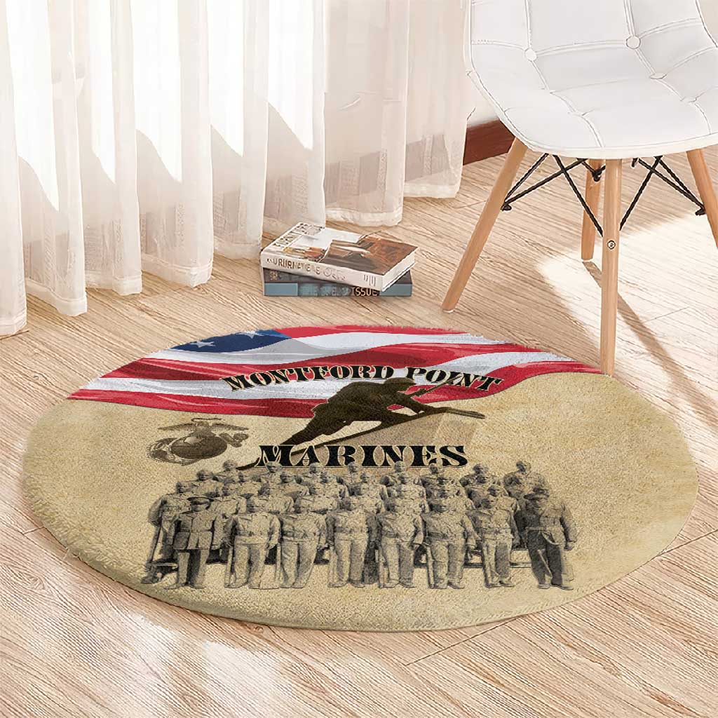 Montford Point Marines Legacy Round Carpet First Black U.S. Marines - African Pride