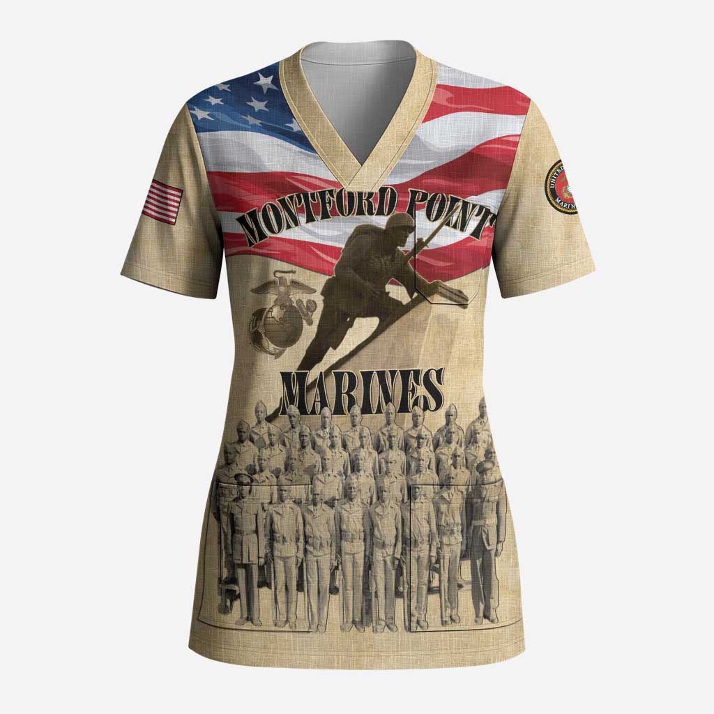 Montford Point Marines Legacy Scrub Top First Black U.S. Marines - African Pride