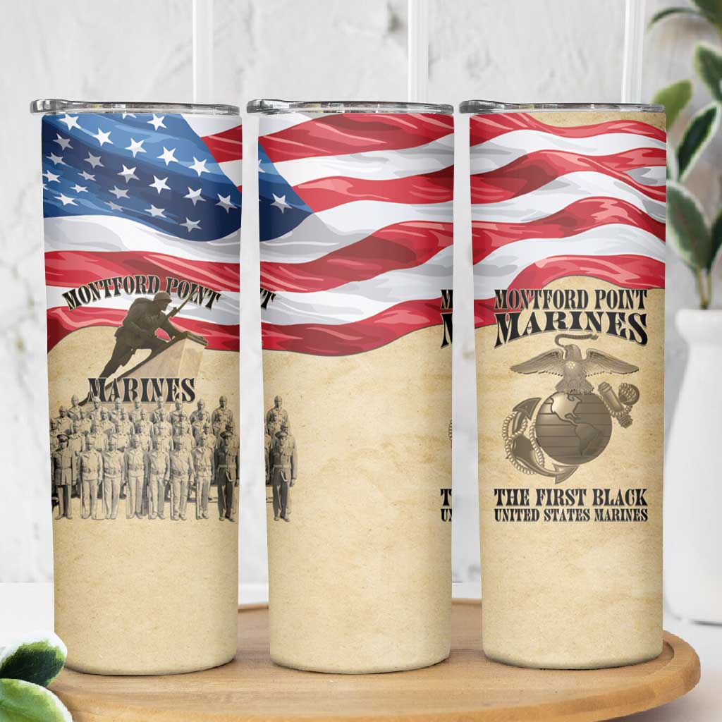 Montford Point Marines Legacy Skinny Tumbler First Black U.S. Marines - African Pride