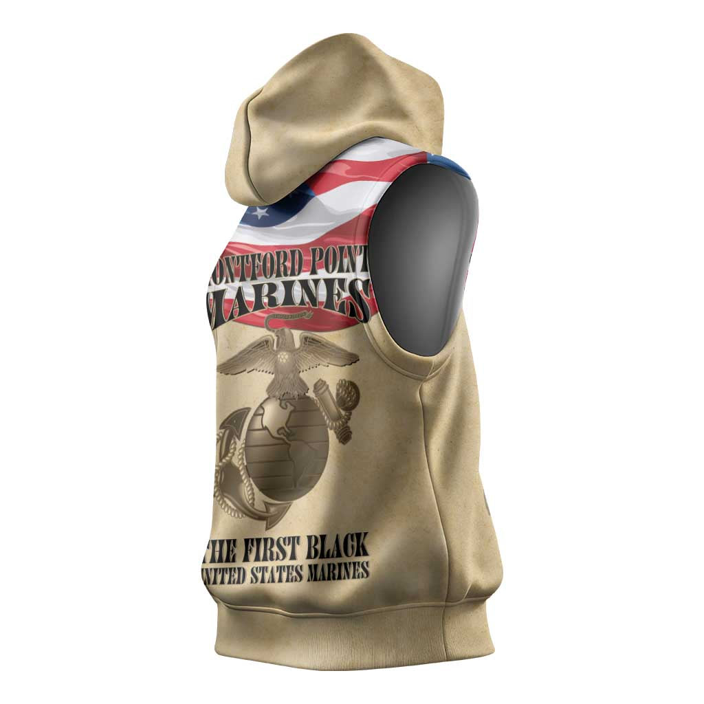 Montford Point Marines Legacy Sleeveless Hoodie First Black U.S. Marines - African Pride