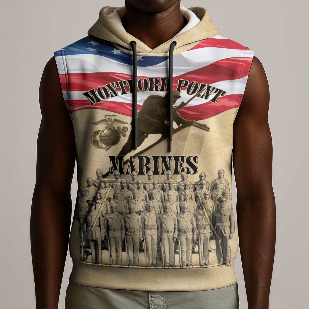 Montford Point Marines Legacy Sleeveless Hoodie First Black U.S. Marines - African Pride
