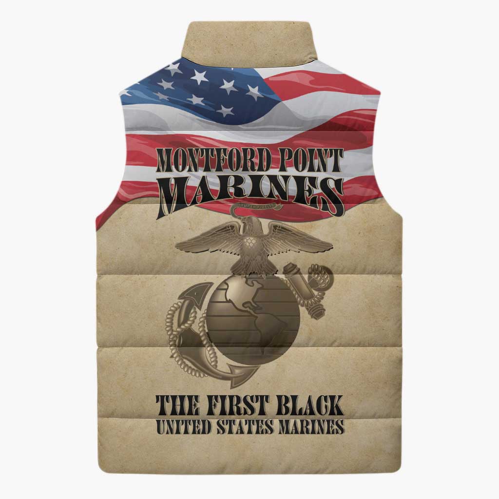 Montford Point Marines 1942-1949 Sleeveless Puffer Jacket The First Black Marines