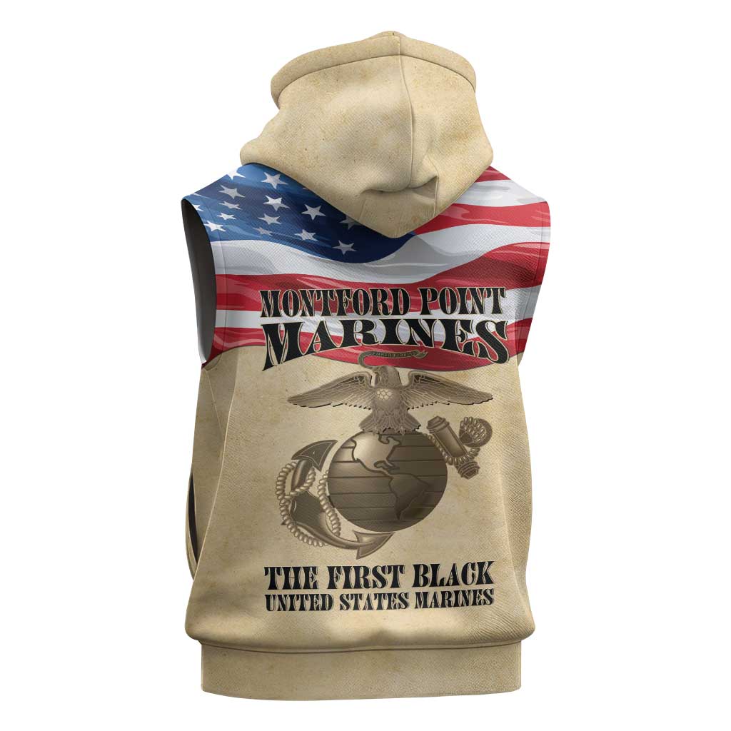 Montford Point Marines Legacy Sleeveless Zip Hoodie First Black U.S. Marines - African Pride
